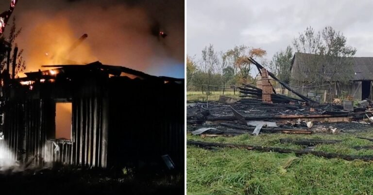 Naktį dangų nušvietė liepsnos: Kėdainių rajone žuvo du žmonės, o gelbėtojus teko traukti traktoriais