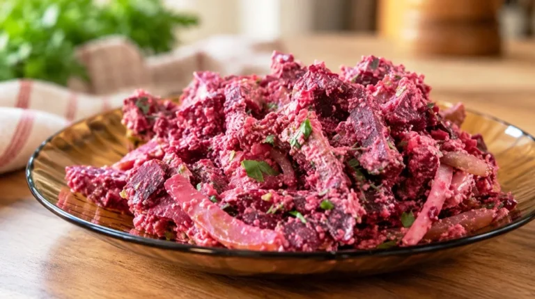 Pavargote nuo blankaus maisto — gruziniškos burokėlių salotos su riešutais ir aromatingais prieskoniais